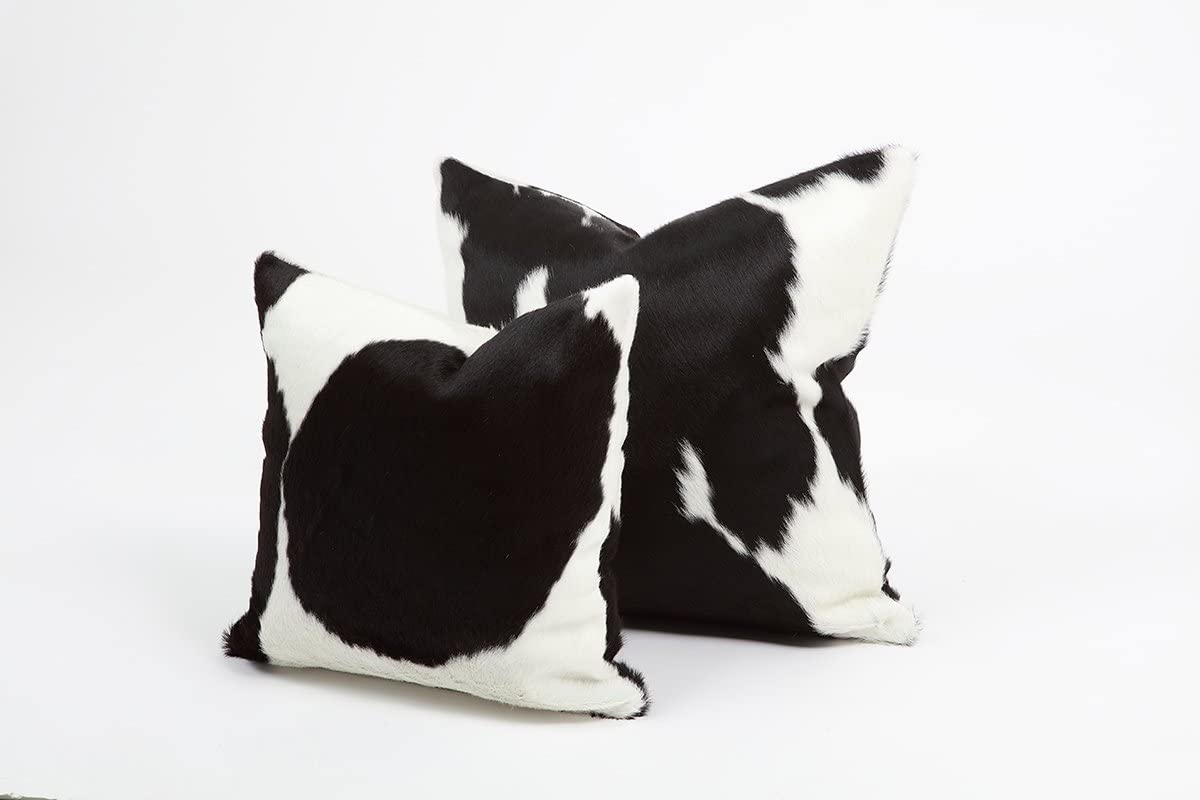 Black & White Genuine Cowhide Pillow Cover