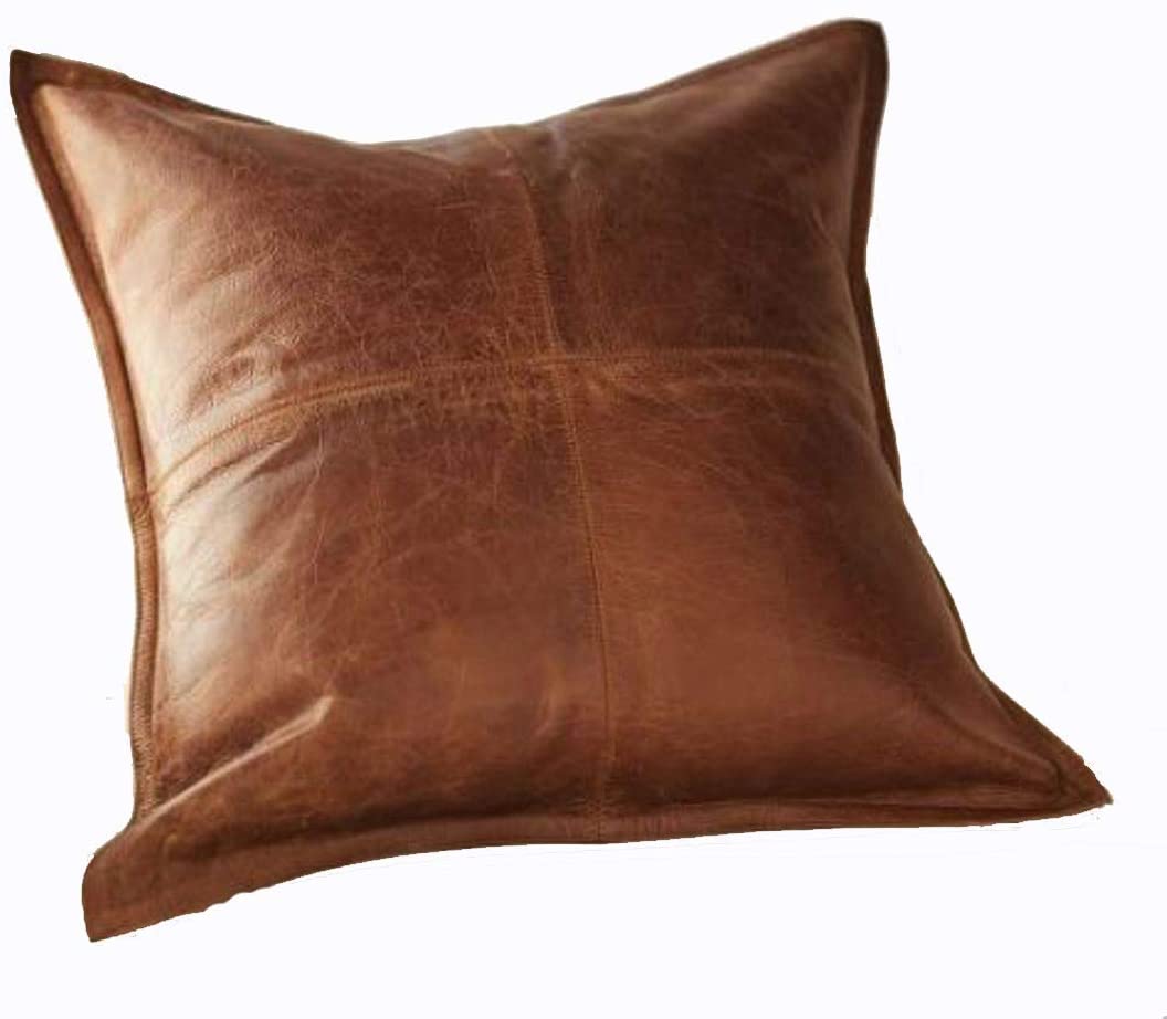 Ganloz 100% Lambskin Leather Pillow Cover